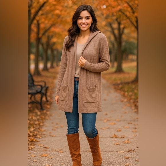 Barefoot Dreams CozyChic Lite Hooded Cardigan – Sz XS/S...